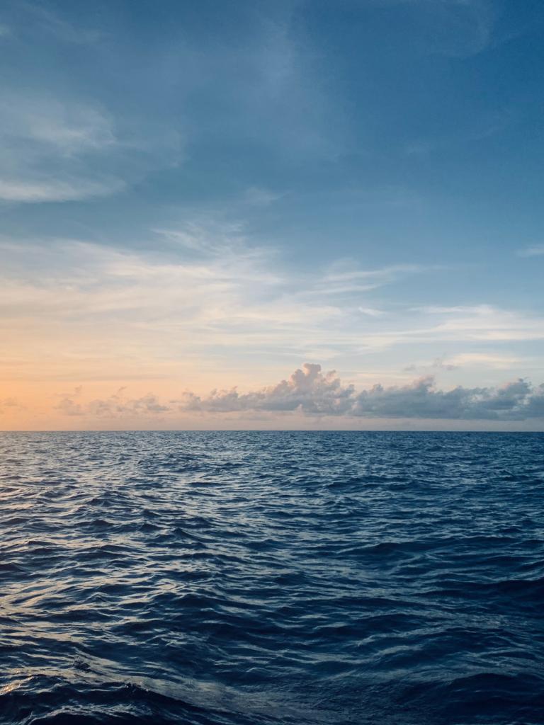 Ocean surface at sunset Ocean surface at sunset